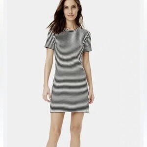 Theory Ribbed Tee Dress Striped‎ Small